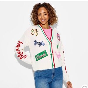 NWT Women's Holiday Patchwork Festive Graphic
Cardigan